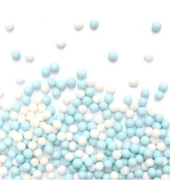 Décors sucrés perles blanc/bleu 55g