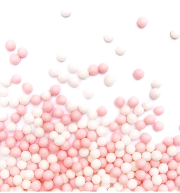 Décors sucrés perles blanc/rose 55g