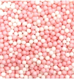 Décors sucrés perles blanc/rose 55g