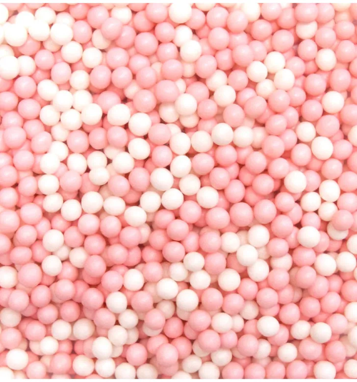 Décors sucrés perles blanc/rose 55g