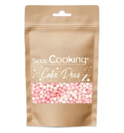 Décors sucrés perles blanc/rose 55g