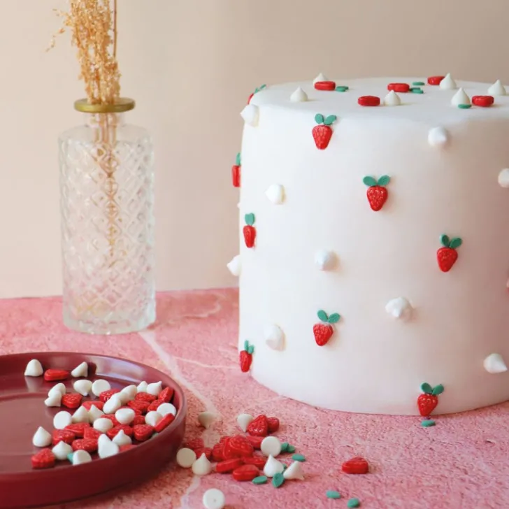 Décors sucrés tarte aux fraises meringuée 30g