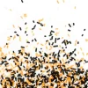 Décors sucrés vermicelles orange/noir/blanc 80g