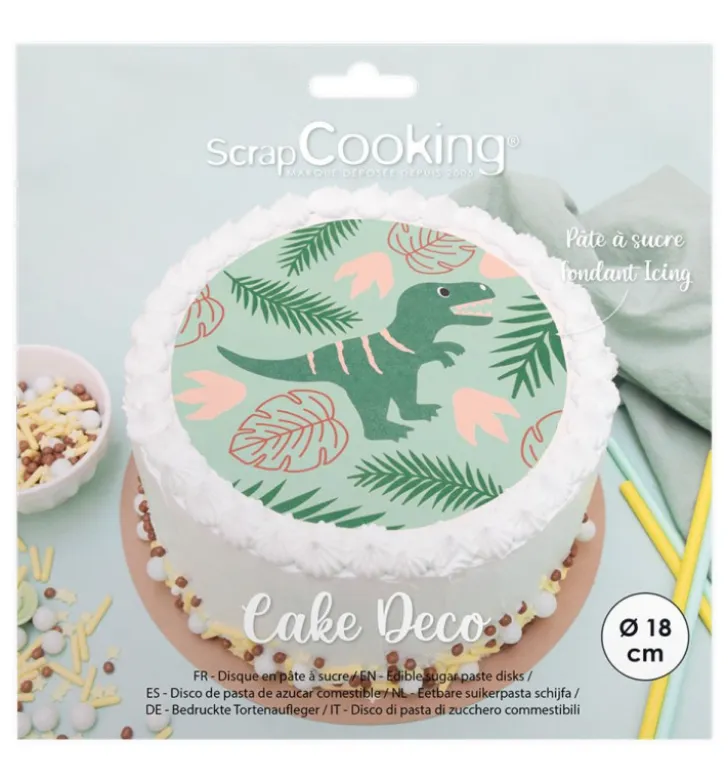 Disque de pâte à sucre Dinosaure
