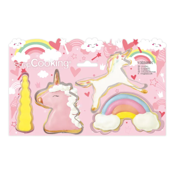 4 emporte-pièces inox Licorne