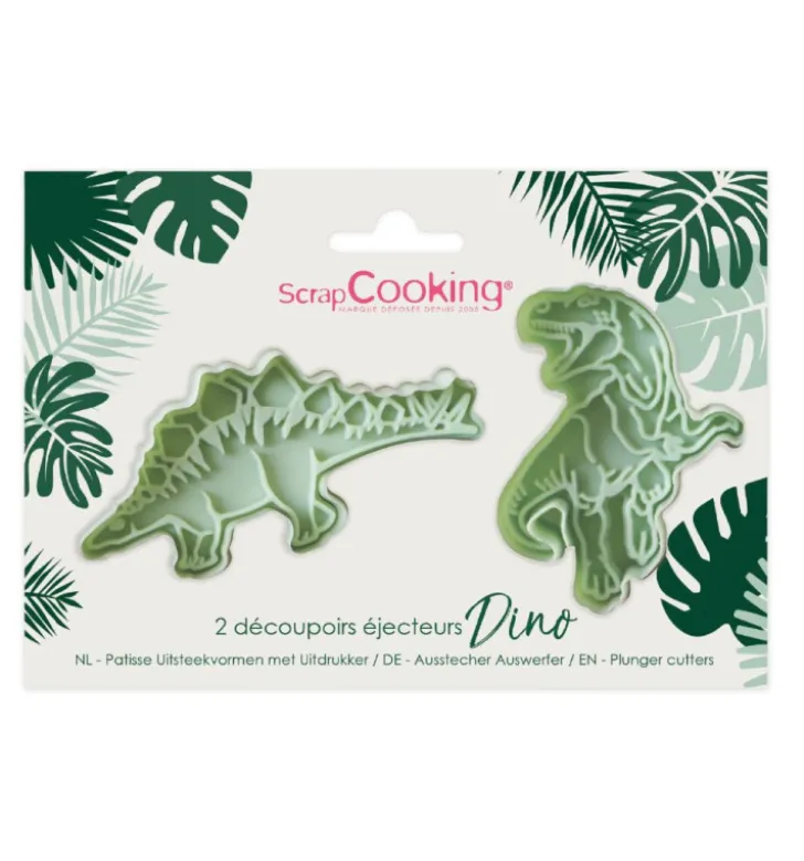 Emporte-pièces éjecteurs pour biscuits Dinosaure x2