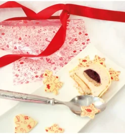 2 feuilles transfert pour bûche - Motif Noël