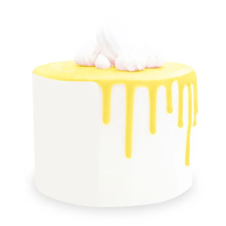 Glaçage jaune goût choco - Drip cake