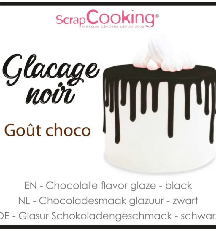 Glaçage noir goût choco - Drip cake