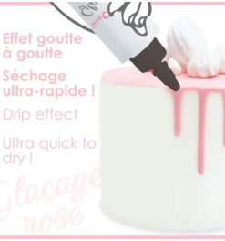 Glaçage rose chocolat - Drip cake