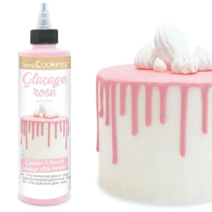 Glaçage rose chocolat - Drip cake