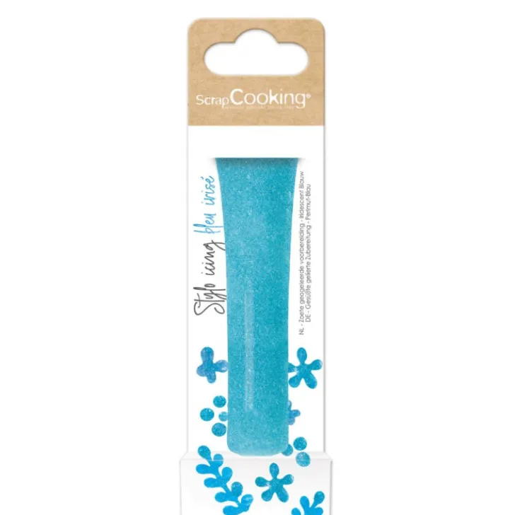 Icing stylo irisé bleu pour décorer gâteaux et biscuits