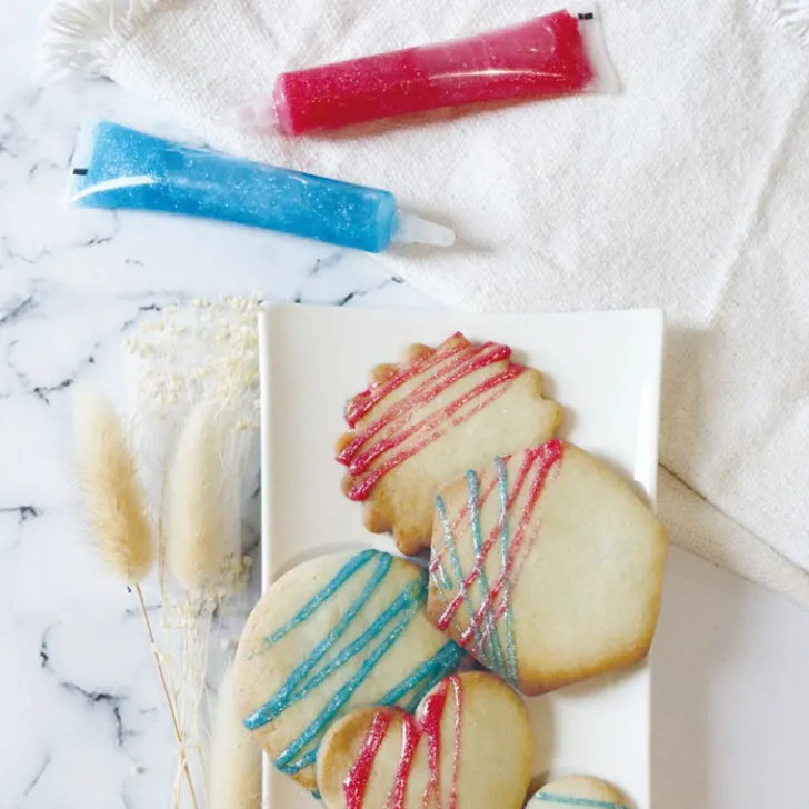 Icing stylo irisé rose pour décorer gâteaux et biscuits