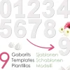 Kit number cake - 9 gabarits chiffres