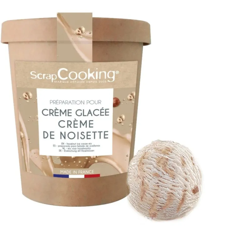Kit préparation pour glace maison noisette
