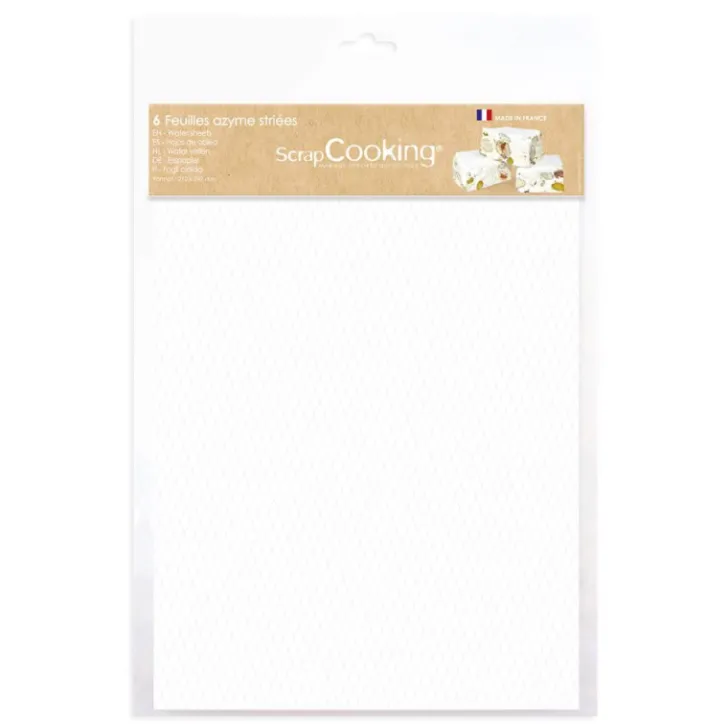 Lot de 6 feuilles azyme A4 striées spécial nougat