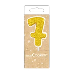 Mini bougie dorée chiffre 7