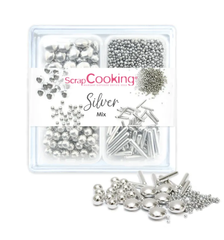 Mix décors sucrés Argent Silver