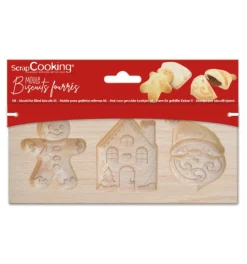 Moule bois biscuits fourrés Noël