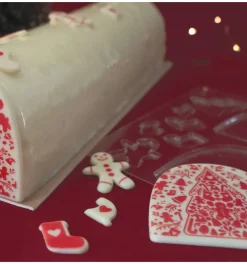 Moule embout de bûche motif Noël