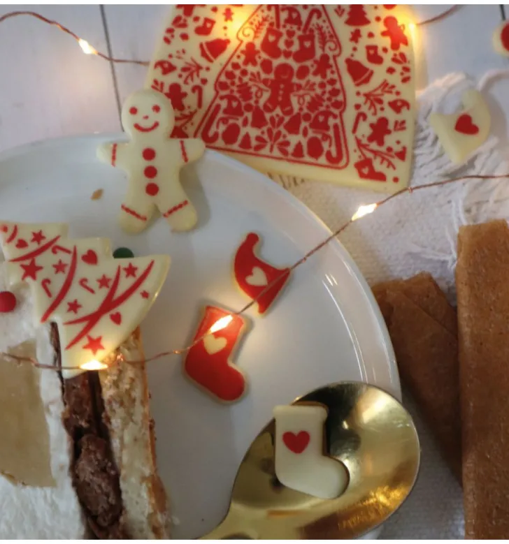 Moule embout de bûche motif Noël
