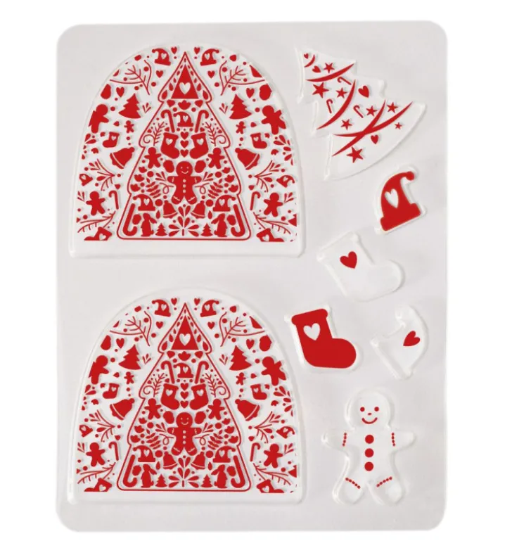 Moule embout de bûche motif Noël