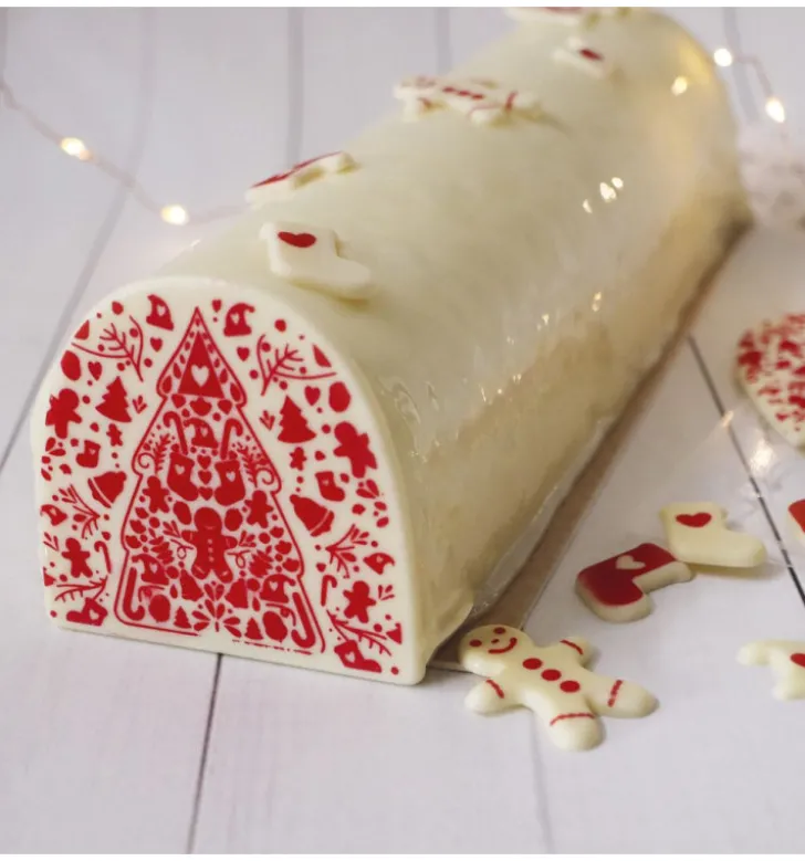 Moule embout de bûche motif Noël