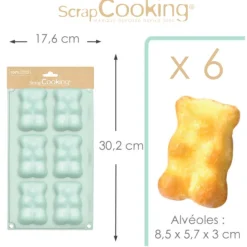 Moule en silicone gâteau oursons - 6 empreintes