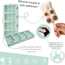 Moule en silicone pour glaces Magnum oursons
