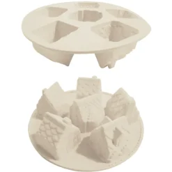 Moule silicone 3D chalets de Noël - 6 empreintes
