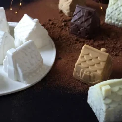 Moule silicone 3D chalets de Noël - 6 empreintes