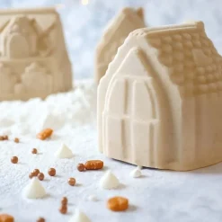 Moule silicone 3D chalets de Noël - 6 empreintes
