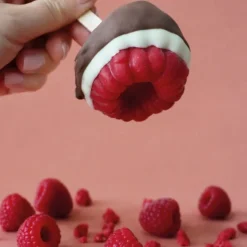 Moule silicone trompe-l'œil framboise individuel - Ø7 cm