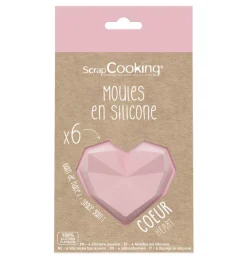 6 moules silicone individuels Cœur diamant