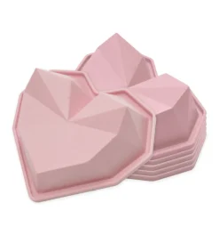6 moules silicone individuels Cœur diamant