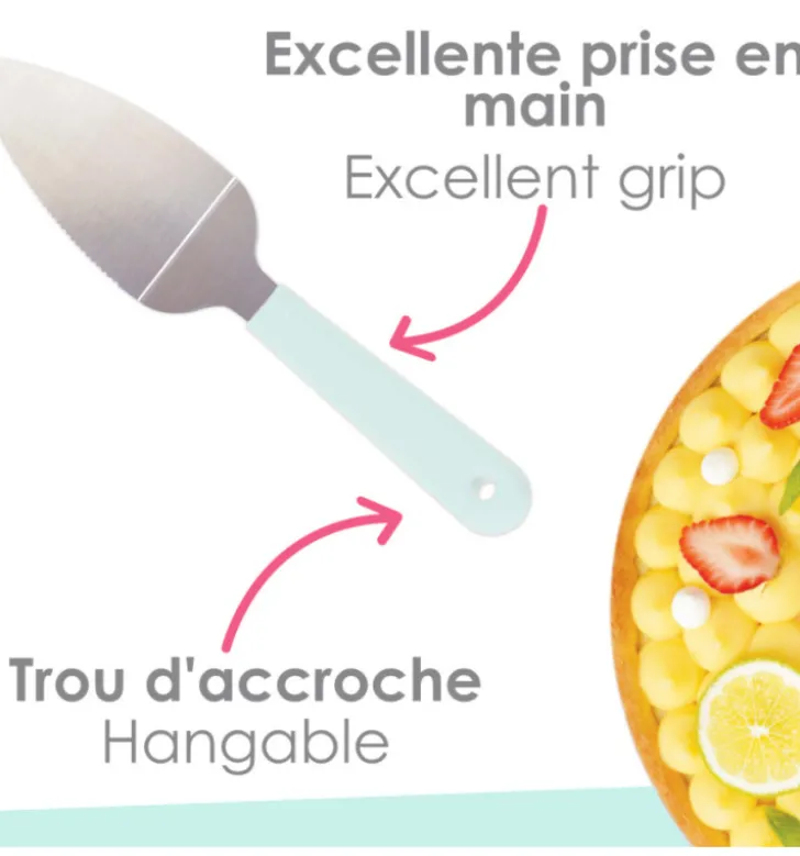 Pelle à tarte crantée en inox