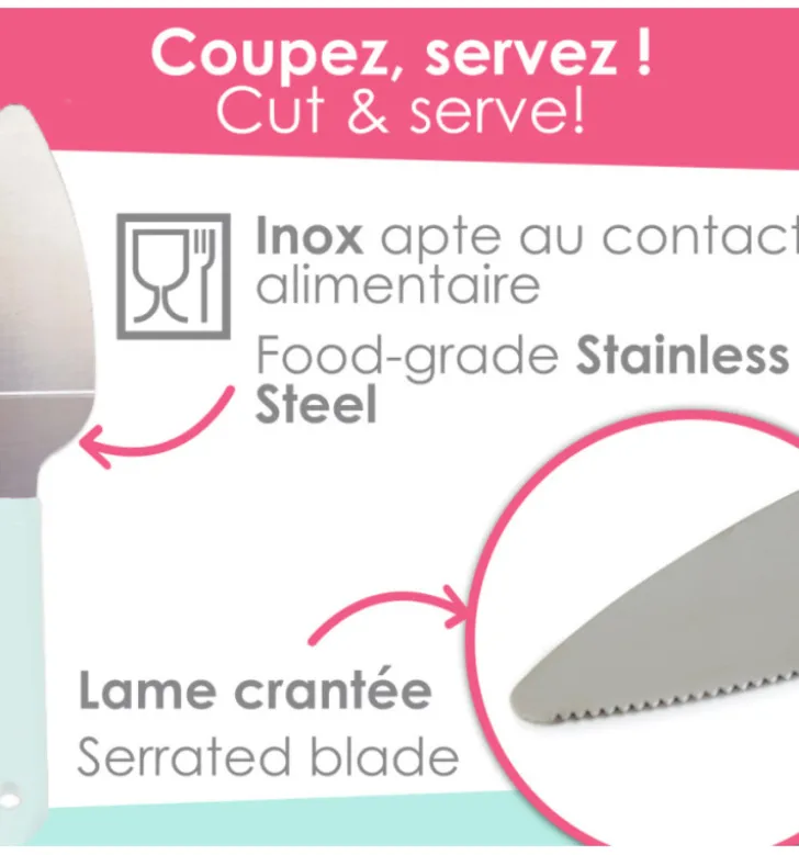 Pelle à tarte crantée en inox