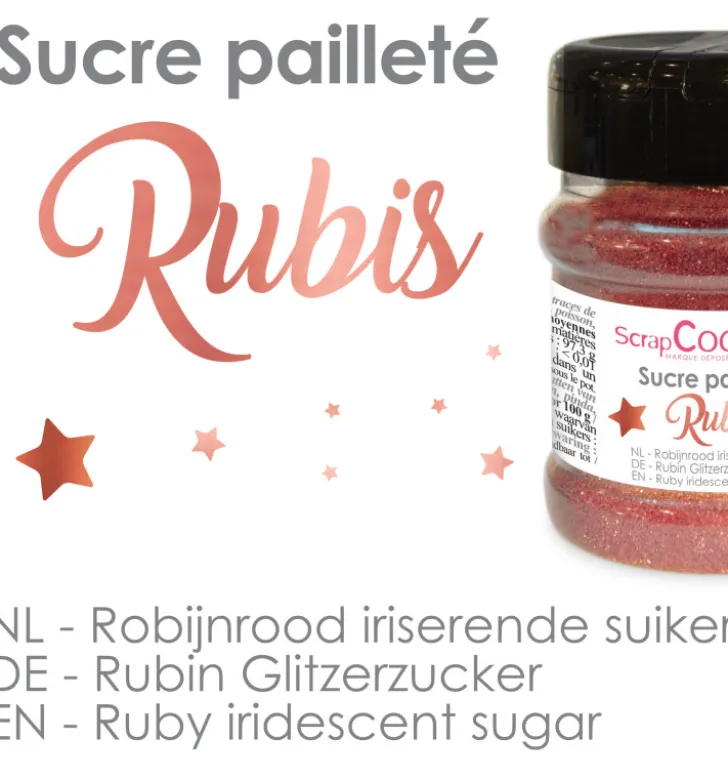 Pot de sucre pailleté RUBIS