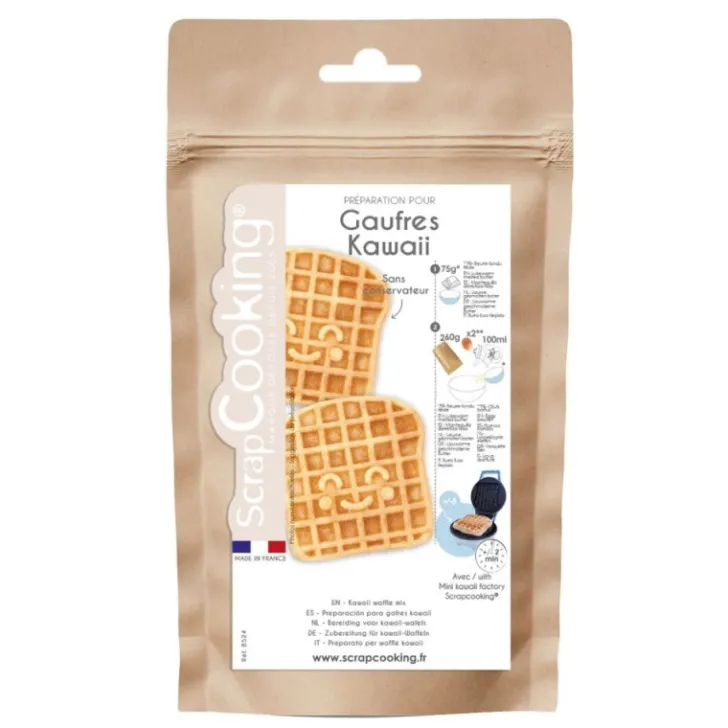 Préparation en poudre pour gaufres kawaii maison