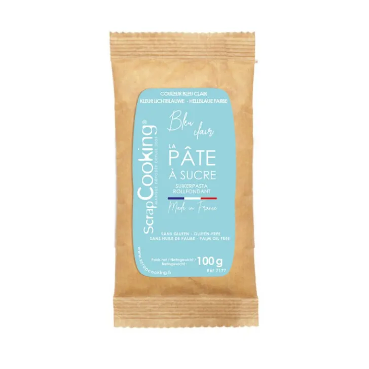 Pâte à sucre bleu clair 100g