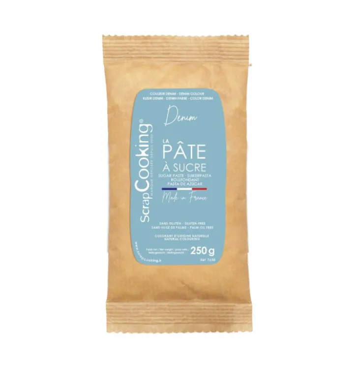Pâte à sucre colorant d'origine naturelle Denim 250g
