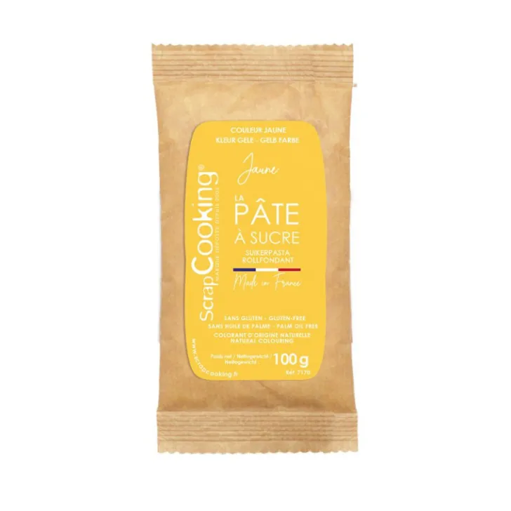 Pâte à sucre jaune 100g