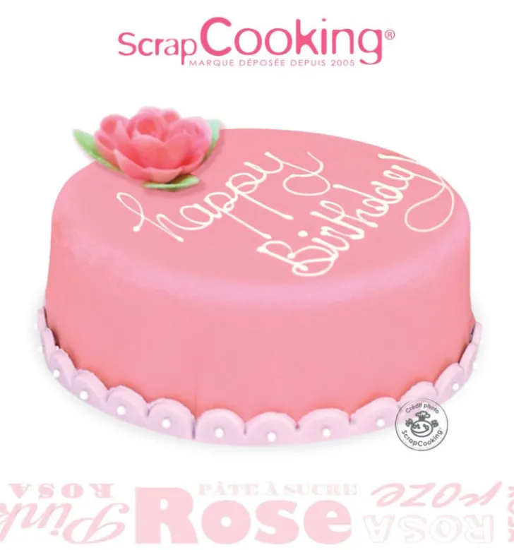 Pâte à sucre rouleau rose 36 cm