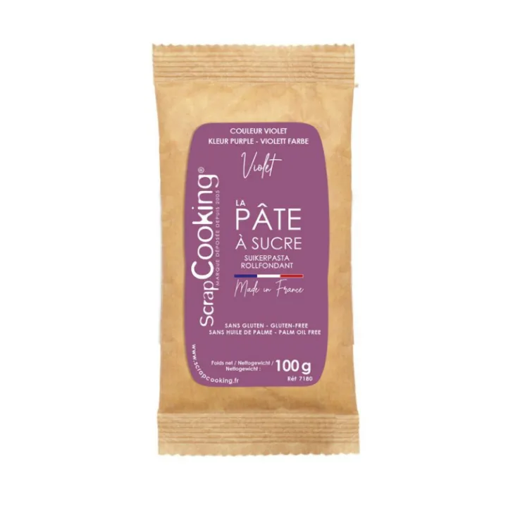 Pâte à sucre violette 100g