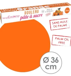 Rouleau de pâte à sucre orange36 cm
