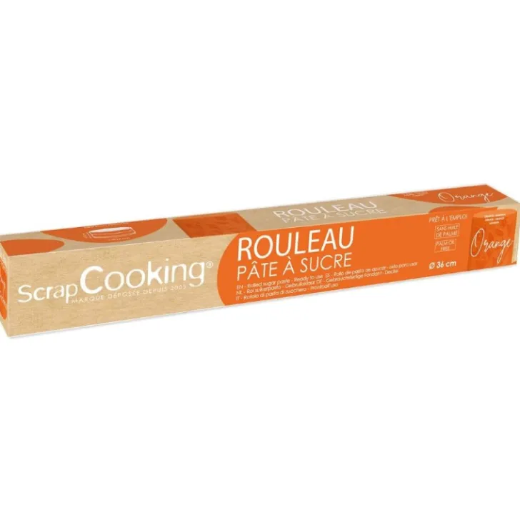 Rouleau de pâte à sucre orange36 cm