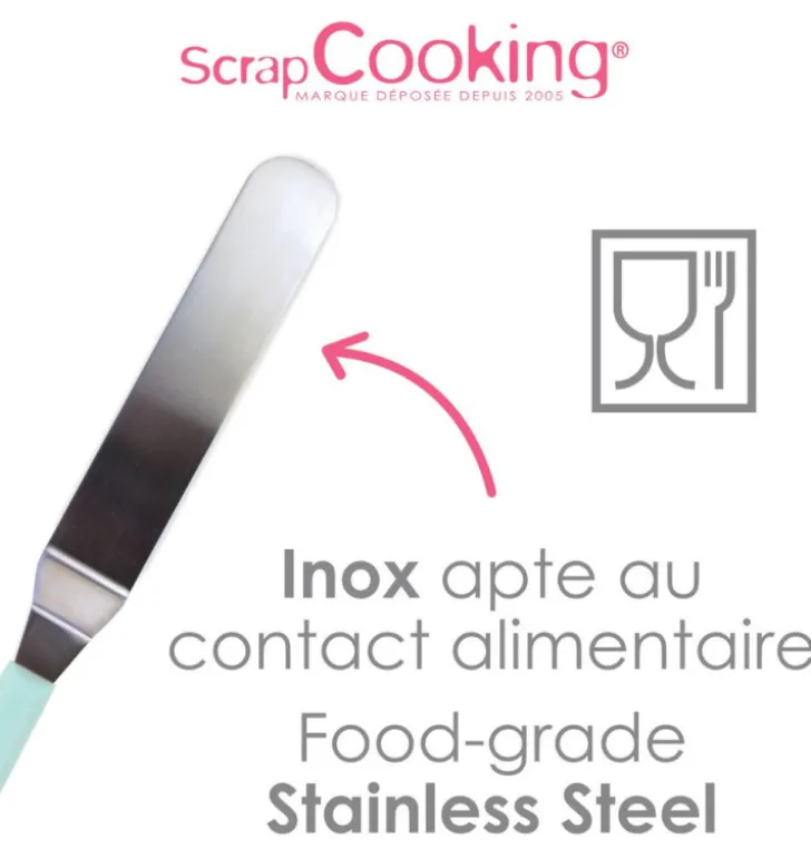 Spatule coudée en inox