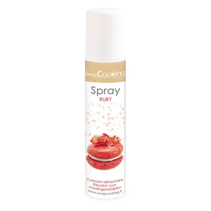 Spray colorant alimentaire métallisé rubis