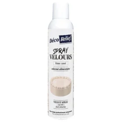 Spray velours alimentaire en bombe blanc cassé pour pâtisserie - 300 ml