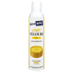 Spray velours alimentaire en bombe jaune pour pâtisserie - 300 ml